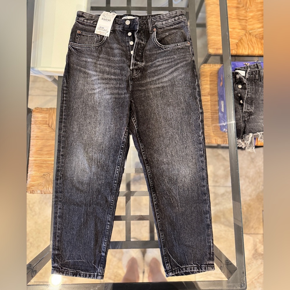 Zara Charcoal Straight Jeans size 38 or M